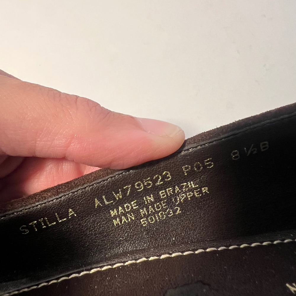 Lauren Ralph Lauren Stilla Grey Wool Tassel Pumps Brown Suede Trim 8.5B - Picture 7 of 8